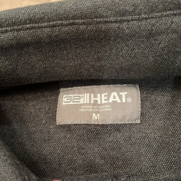 32 Degrees MEN'S CHARCOAL HEATHER KNIT L/S BUTTON-UP/NWT/M - Picture 8 of 13